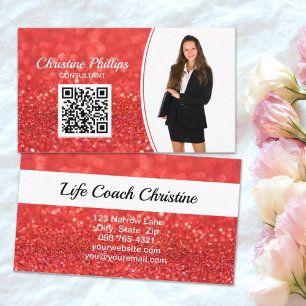 Tarjeta De Visita Personalizado de Purpurinas de la imitación de Cor