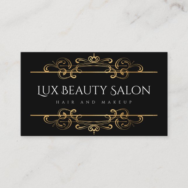 Tarjeta De Visita Personalizado de Relieve metalizado dorado Faux de (Anverso)