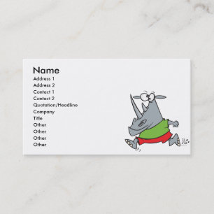 Tarjeta De Visita personalizado de rinocerontes de carreras tontas