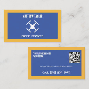 Tarjeta De Visita Personalizado de servicio de drones QR