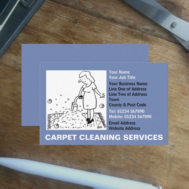 Tarjeta De Visita Personalizado de servicios de limpieza de alfombra (Subido por el creador)