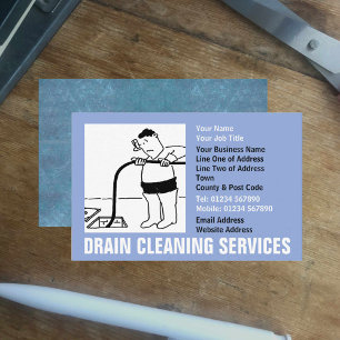 Tarjeta De Visita Personalizado de servicios de limpieza de drenaje