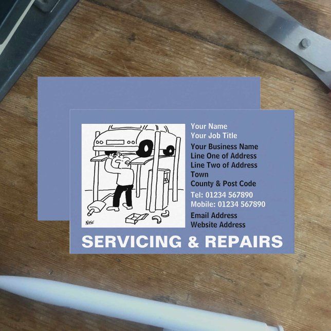 Tarjeta De Visita Personalizado de servicios y reparaciones de autom (Subido por el creador)