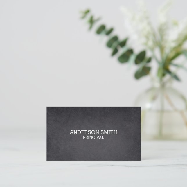 Tarjeta De Visita Personalizado de siete líneas estilo pizarra (Anverso de pie)