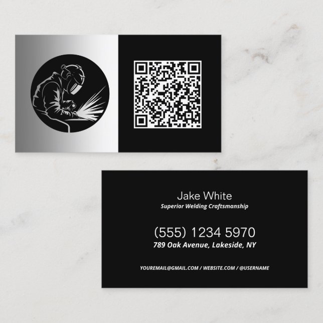 Tarjeta De Visita Personalizado de soldadura QR (Anverso / Reverso)