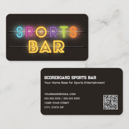 Tarjeta De Visita Personalizado de Sports Bar QR