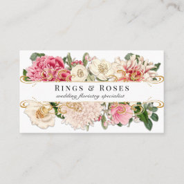 Tarjeta De Visita Personalizado de Swift Gold Elegante con Floral Vi