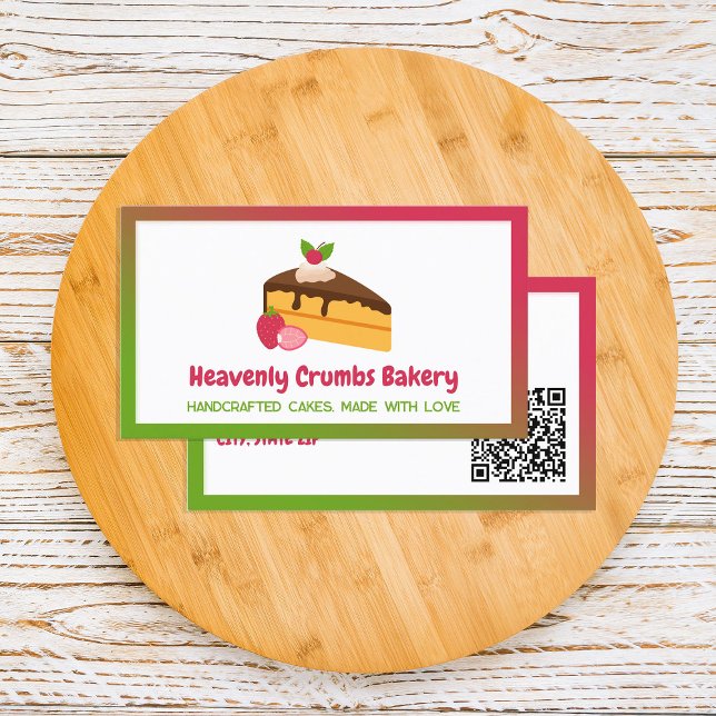 Tarjeta De Visita Personalizado de tarta casera QR (Homemade Cake Custom QR Business Cards)