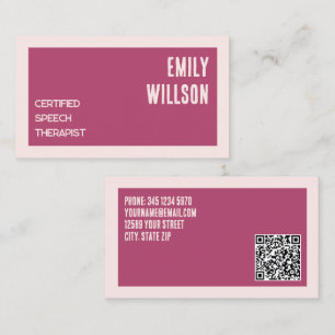 Tarjeta De Visita Personalizado de Terapia del Habla QR