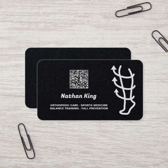Tarjeta De Visita Personalizado de Terapia Física QR Premium (Anverso/Reverso In Situ)