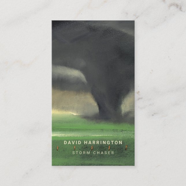Tarjeta De Visita Personalizado de Tornado Código QR Escaneado Clima (Anverso)