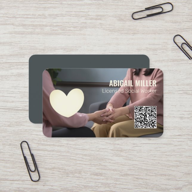 Tarjeta De Visita Personalizado de trabajador social QR (Anverso/Reverso In Situ)