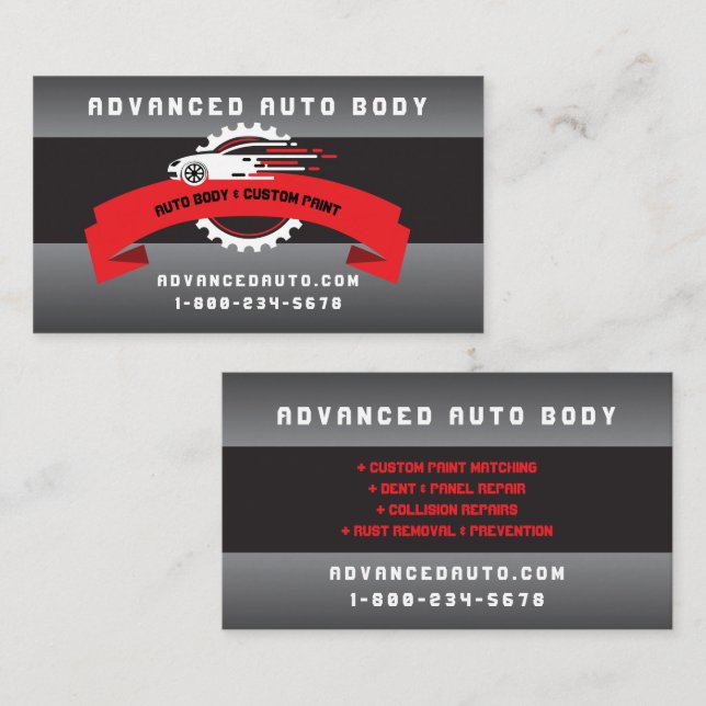 Tarjeta De Visita Personalizado de trabajo de cuerpo automático Coll (Anverso / Reverso)