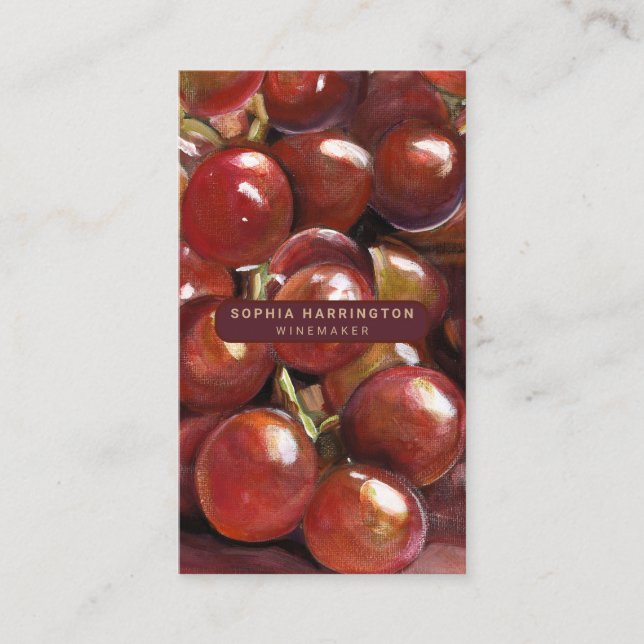 Tarjeta De Visita Personalizado de uvas vitivinícolas Código QR Busc (Anverso)