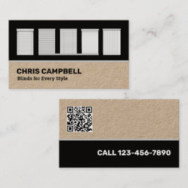 Tarjeta De Visita Personalizado de Windows Blinds QR Kraft