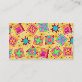 Tarjeta De Visita Personalizado del amarillo del arte del bloque del