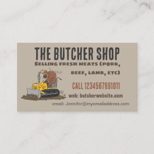 Tarjeta De Visita Personalizado del bulldozer cómico que conduce un 