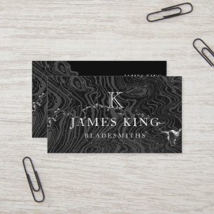 Tarjeta De Visita Personalizado del patrón de acero de Damasco Monog