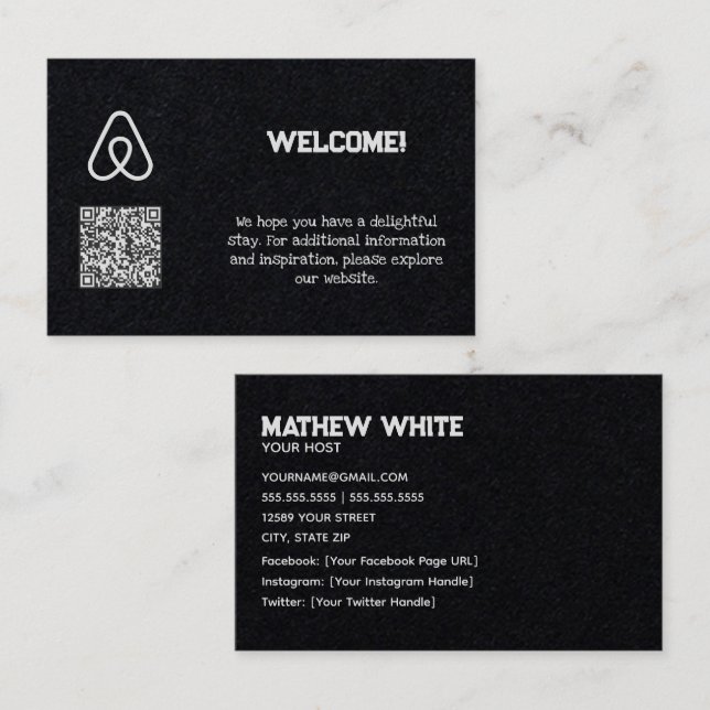 Tarjeta De Visita personalizado del propietario de la propiedad 🏠 A (Anverso / Reverso)