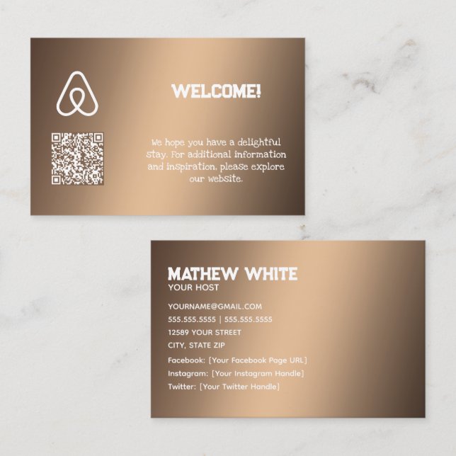 Tarjeta De Visita personalizado del propietario de la propiedad 🏠 A (Anverso / Reverso)