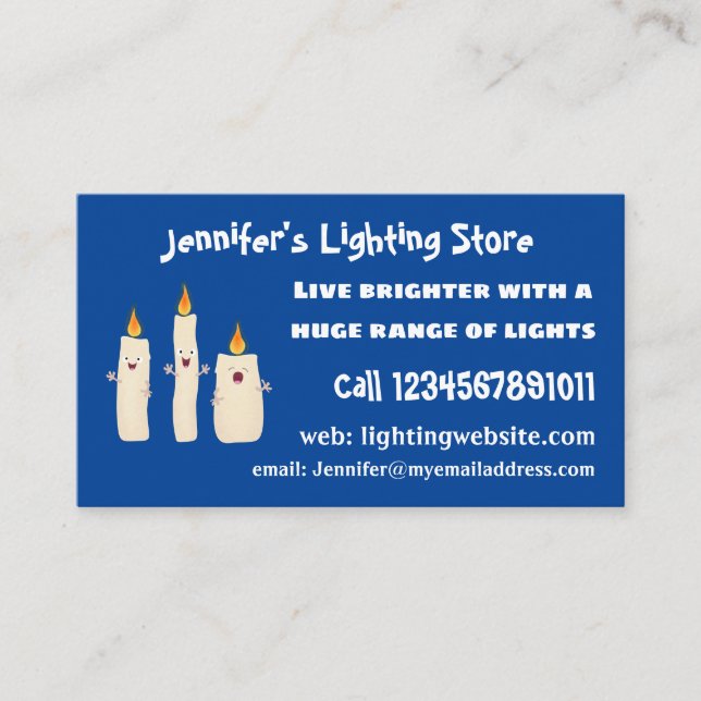 Tarjeta De Visita Personalizado del trío de velas de canto lindo (Anverso)