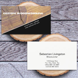 Tarjeta De Visita Personalizado Diagonal Wood Woodwork Profesional