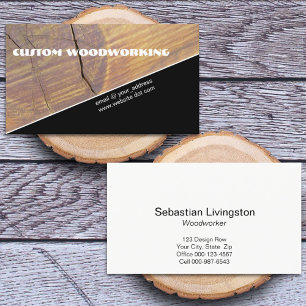 Tarjeta De Visita Personalizado Diagonal Wood Woodwork Profesional