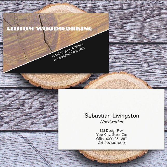 Tarjeta De Visita Personalizado Diagonal Wood Woodwork Profesional (Subido por el creador)