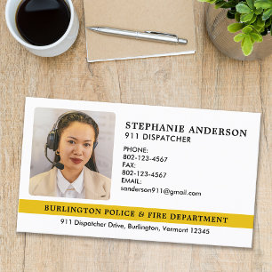 Tarjeta De Visita Personalizado Dispatcher 911 Emergency Services Ph
