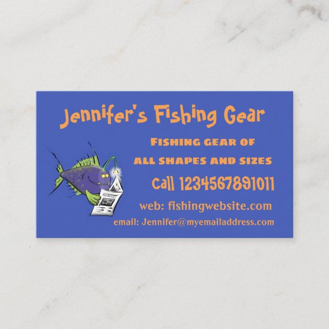 Tarjeta De Visita Personalizado divertida de pescados y mariscos (Anverso)