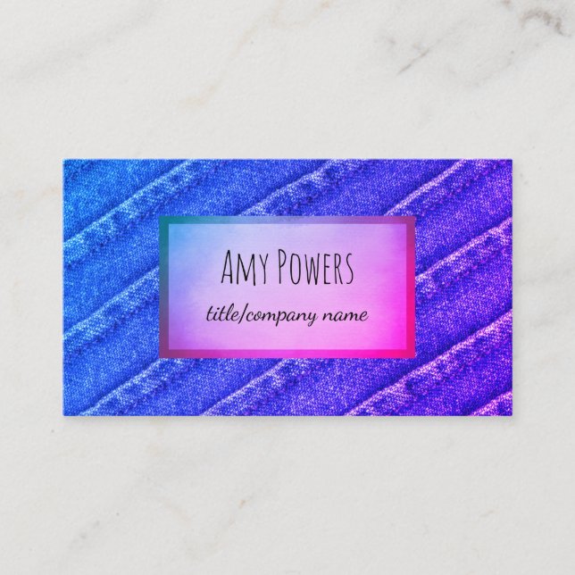 tarjeta de visita personalizado doble cara azul y  (Anverso)