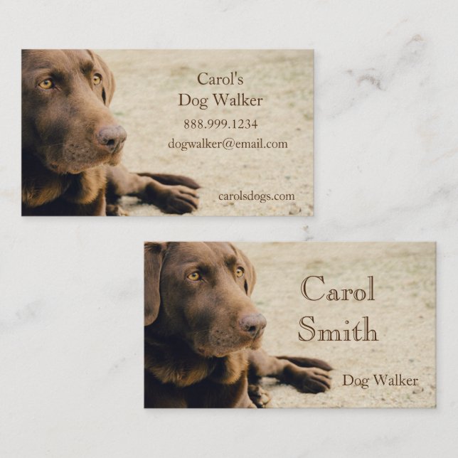 Tarjeta De Visita Personalizado Dog Walker, Mascota Sitting Business (Anverso / Reverso)