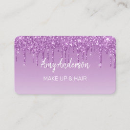Tarjeta De Visita Personalizado Dripping Purpurina púrpura