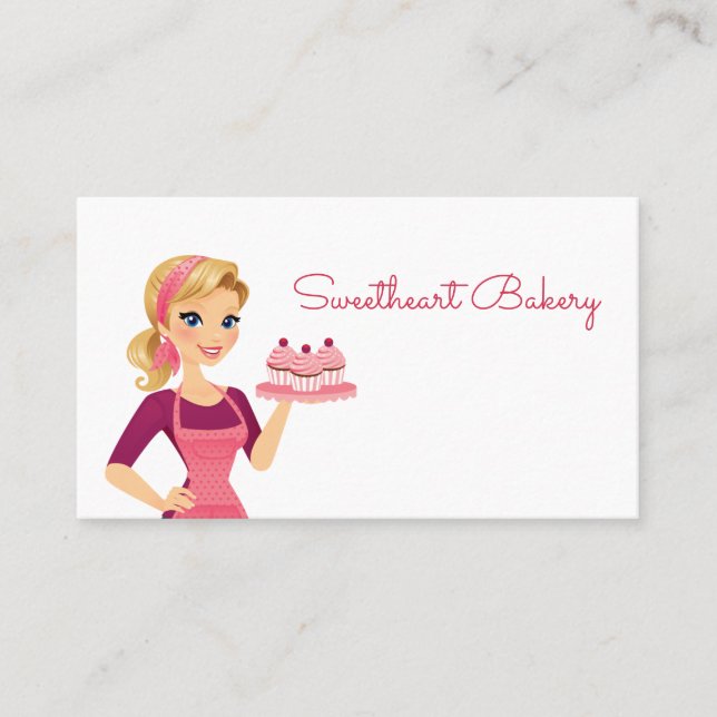 Tarjeta De Visita Personalizado  dulce Chica Panadería pastelería (Anverso)