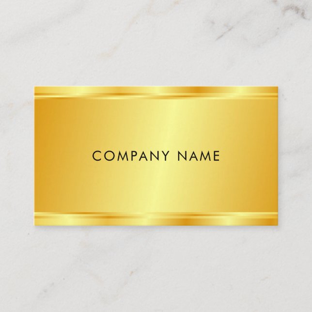 Tarjeta De Visita Personalizado Elegant Faux Gold Glamorous Template (Anverso)