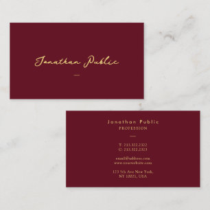 Tarjeta De Visita Personalizado Elegant Faux Gold manuscrito Textos