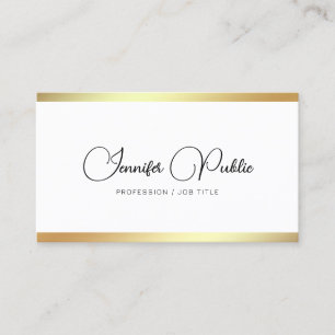 Tarjeta De Visita Personalizado Elegant Gold Look Moderno Caligrafía