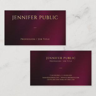 Tarjeta De Visita Personalizado Elegant Gold Text Professional Luxur