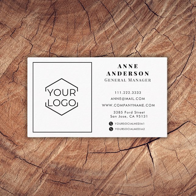 Tarjeta De Visita Personalizado Elegant Logo Profesional Blanco (Subido por el creador)