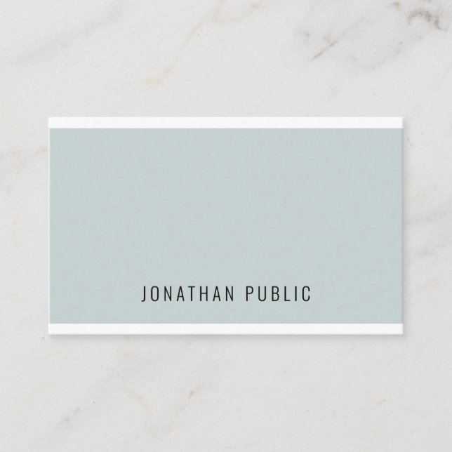 Tarjeta De Visita Personalizado elegante elegante estilo verde azul  (Anverso)
