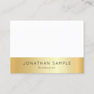 Tarjeta De Visita Personalizado elegante elegante oro blanco sencill