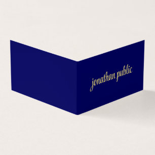 Tarjeta De Visita Personalizado Elegante Faux Gold Script Armada de