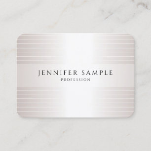 Tarjeta De Visita Personalizado Elegante Faux Silver Moderno Plantil