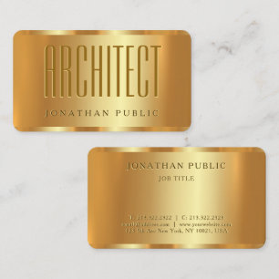 Tarjeta De Visita Personalizado Elegante Glam Gold Architect Templat