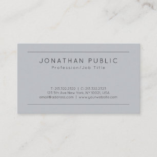 Tarjeta De Visita Personalizado Elegante Gris Moderno Plantilla Mini