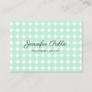 Tarjeta De Visita Personalizado Elegante Mint Verde Blanco Blanco Mo