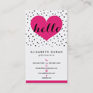Tarjeta De Visita Personalizado elegante moderno del corazón de las
