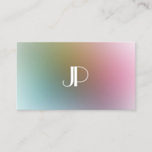 Tarjeta De Visita Personalizado elegante Monograma plantilla de colo