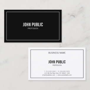 Tarjeta De Visita Personalizado elegante plantilla simple en blanco 