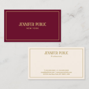 Tarjeta De Visita Personalizado elegante rubí rojo y oro lujoso